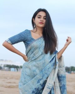 simple blue saree blouse