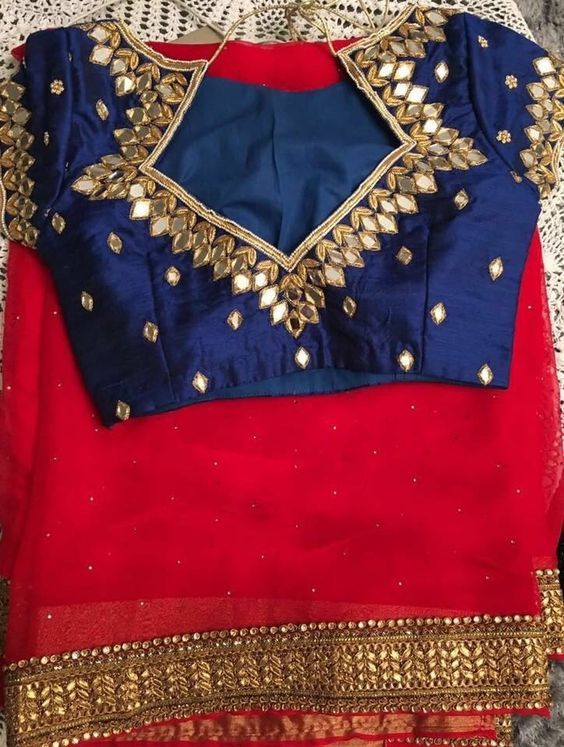 Latest Mirror Work Blouse Designs Images (Best Of 2021)